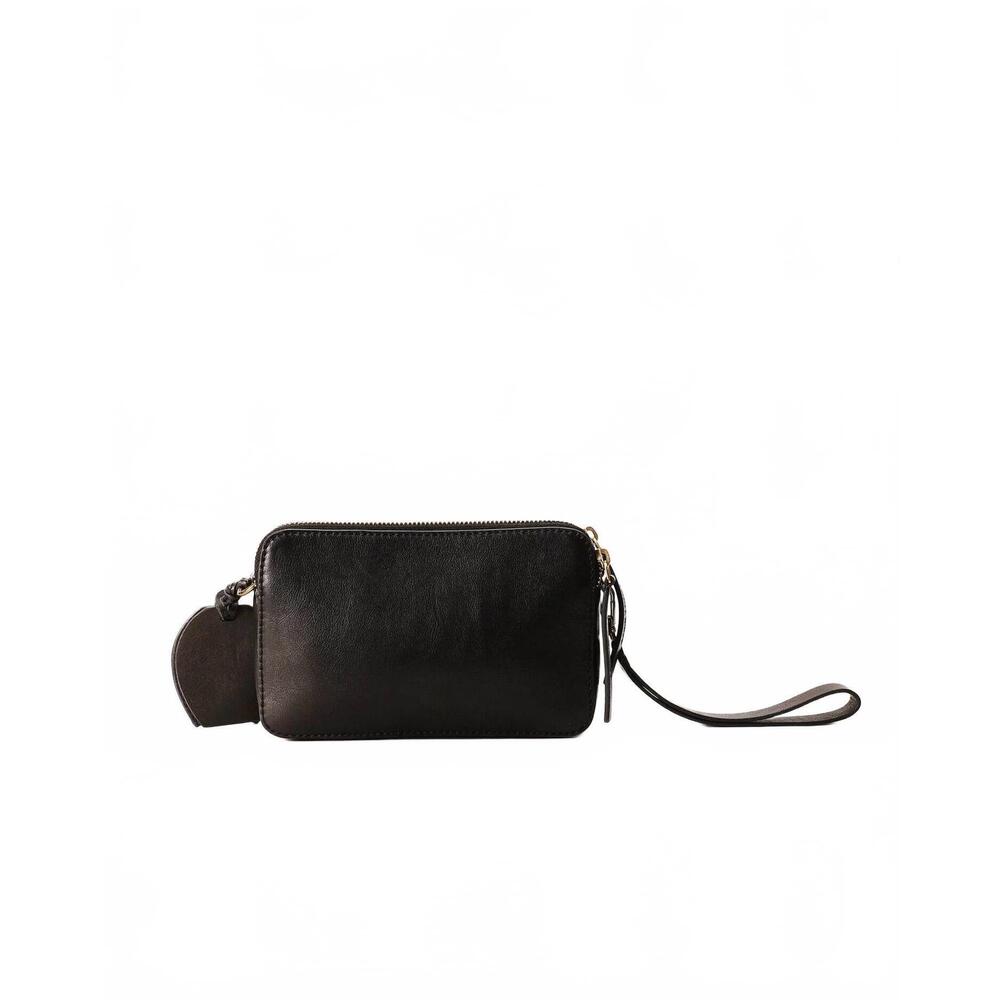 NEW LOYAL WEST shell mini purse in black floral leather - Picture 3 of 7